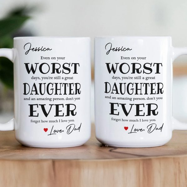 Funny Gift For Family, Friend, Worst Daughter, Son Ever - Personalized Mug