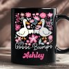 Funny Goose Bumps Floral Personalized Mug, White, Natural and Black Sarcastic Goose Gift with Custom Name