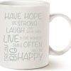 Funny Inspirational Coffee Mug Have Hope Be Strong Motivational Quote Ceramic Mug White, Encouraging Gift for Women Mom Friend, Birthday Christmas Gift