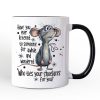 Funny Mouse Sarcastic Personalized Mug, Who Ties Your Shoelaces Humor Quote Gift with Custom Name
