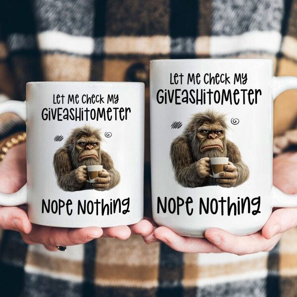Funny Mug - Let Me Check My Giveashitometer Nope Nothing - Exchange Gift, Gag Gifts For Coworkers - Mug
