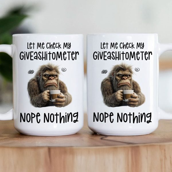 Funny Mug - Let Me Check My Giveashitometer Nope Nothing - Exchange Gift, Gag Gifts For Coworkers - Mug