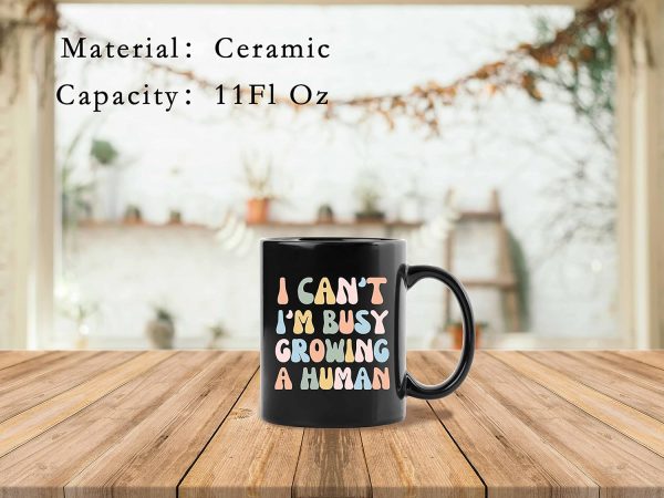 Funny New Mom Coffee Mug I'm Busy Growing a Human Pregnancy Announcement Mug, Gift for Mom to Be from Husband, Baby Reveal Gift