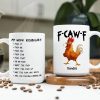 Funny Personalized Ceramic Mug with Grumpy Chicken and Work Vocabulary Quote, Creative Desk Gift for Coworkers