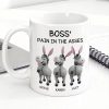 Funny Personalized White Ceramic Mug for Boss Custom Cartoon Donkey Team, Unique Office Gift for Coworkers, Hilarious Value-Priced Present