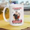 Funny Romantic Personalized Ceramic Mug Congrats On Being My Husband Cute Couple Coffee Gift for Him