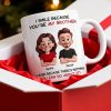 Funny Sibling White Ceramic Mug Personalized Brother & Sister Cartoon, Playful Quote, Creative Gift for Coworker or Family