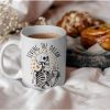 Funny Skeleton Coffee Mug Sarcastic Humor Mug, Gift for Coworker Best Friend Boss, Birthday Christmas Funny Coffee Cup