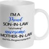 Funny Son in Law Coffee Mug Gift from Mother in Law for Birthday Fathers Day