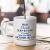 Funny Son in Law Coffee Mug Gift from Mother in Law for Birthday Fathers Day