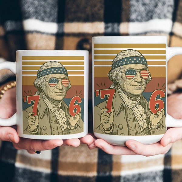Funny Vintage Mug America 6-7 7-6 George Washington, For History Teacher, Student - Personalized Mug