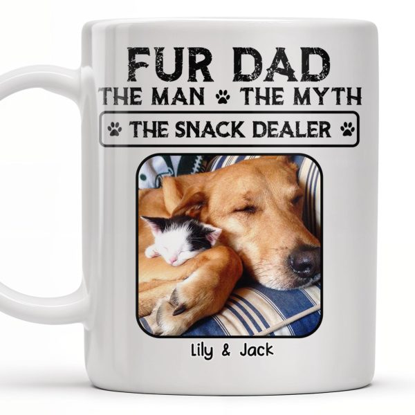 Fur Dad The Man The Myth The Snack Dealer - Personalized Custom Coffee Mug - DOG049_MG