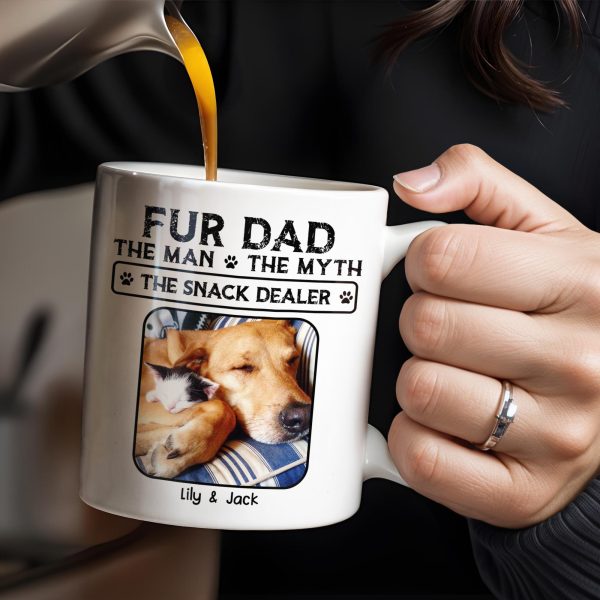 Fur Dad The Man The Myth The Snack Dealer - Personalized Custom Coffee Mug - DOG049_MG