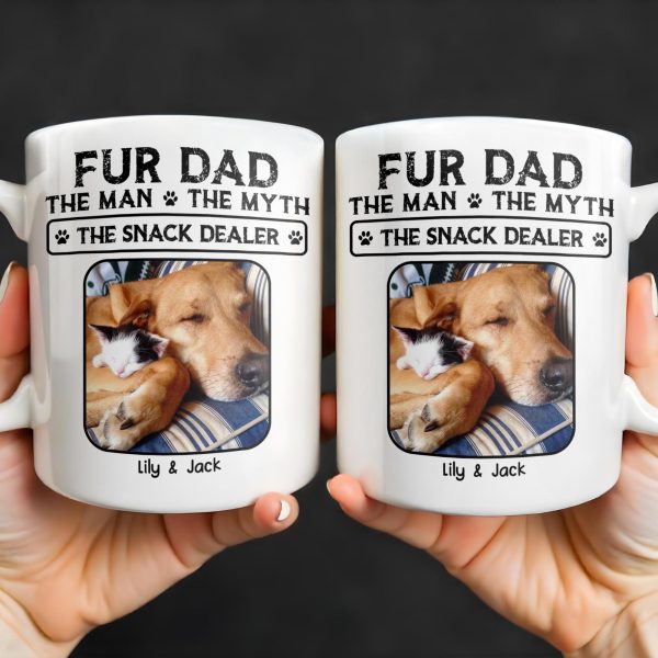 Fur Dad The Man The Myth The Snack Dealer - Personalized Custom Coffee Mug - DOG049_MG