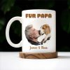 Fur Papa Love Between Man And Dog - Personalized Custom Coffee Mug - PET086_MG