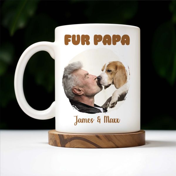 Fur Papa Love Between Man And Dog - Personalized Custom Coffee Mug - PET086_MG