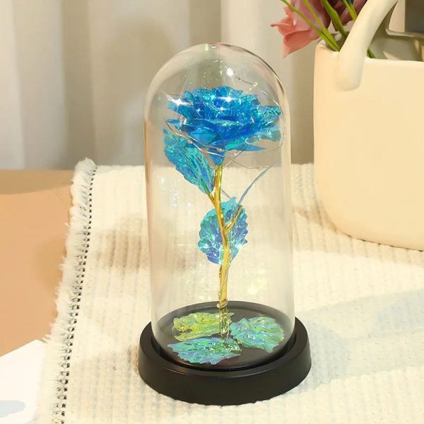 Galaxy Eternal Rose in Dome with LED Lights – Romantic Gift for Valentine’s Day, Mother’s Day, Wedding