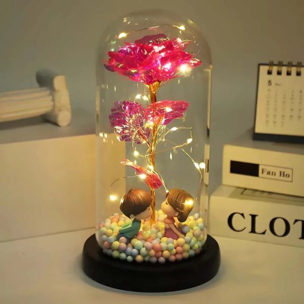 Galaxy Eternal Rose in Glass Dome with Light and Butterfly – Mother’s Day Gift