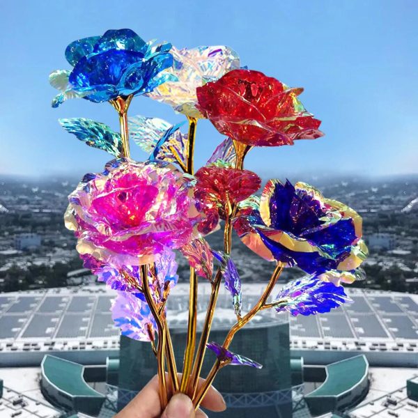 Galaxy LED Forever Rose – 5/10pcs Colorful Artificial Flowers