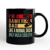 Gamer Dad Controller Personalized Mug, Black Funny Gift for Cool Fathers with Custom Name