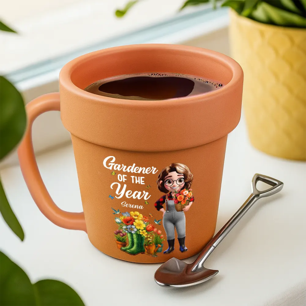 Gardener Of The Year - Personalized Plant Pot Ceramic Mug