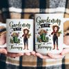 Gardening Is My Therapy Cartoon Version - Personalized Mug