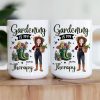 Gardening Is My Therapy Cartoon Version - Personalized Mug