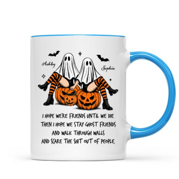 Ghost Girls We're Friends Until We Die Personalized Mug, Halloween Gift for Besties, Best Friends
