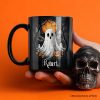 Ghost Night Halloween Personalized Mug, Spooky Horror Gift with Custom Name
