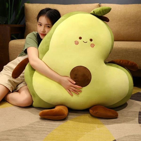 Giant Avocado Plush Toy - Soft, Cuddly Fruit Cushion for Kids & Gifts