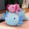 Giant Axolotl Plush Toy Colorful Stuffed Salamander Long Pillow for Kids