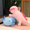 Giant Axolotl Plush Toy Colorful Stuffed Salamander Long Pillow for Kids