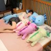 Giant Colorful Axolotl Plush Toy - Fuzzy Long Pillow for Kids' Comfort