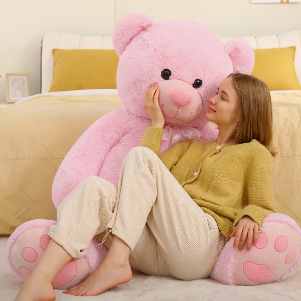 Giant Teddy Bear 5 Feet Pink Plush Life Size Gift