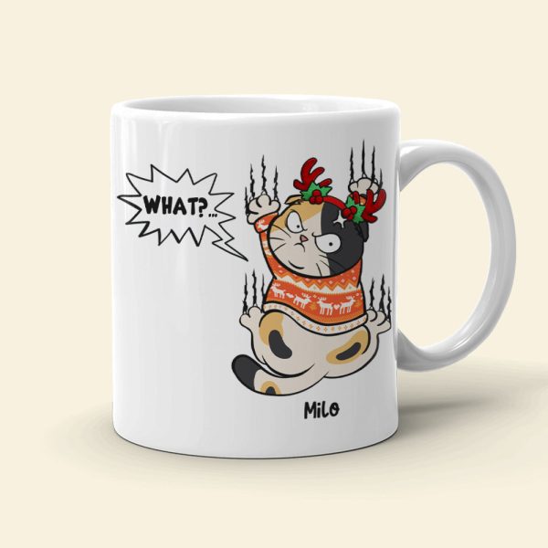 Gift For Cat Lover, Personalized Mug, Cat Scratching Mug, Christmas Gift EEA