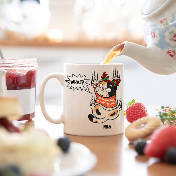 Gift For Cat Lover, Personalized Mug, Cat Scratching Mug, Christmas Gift