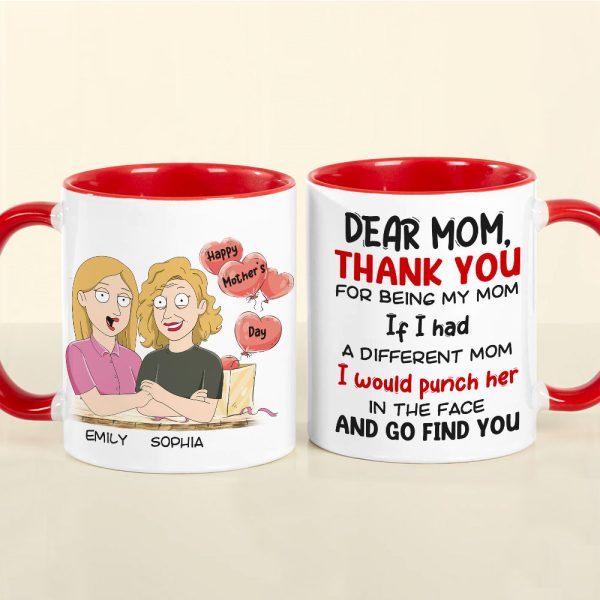 Gift For Happy Mother's Day, Mom Personalized Coffee Mug Accent Mug Wine Tumbler