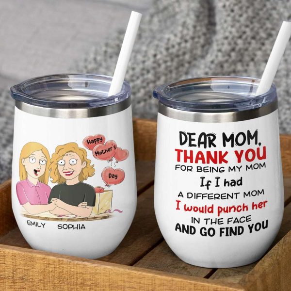 Gift For Happy Mother's Day, Mom Personalized Coffee Mug Accent Mug Wine Tumbler