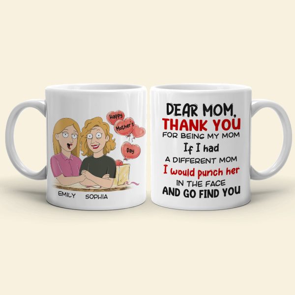 Gift For Happy Mother's Day, Mom Personalized Coffee Mug Accent Mug Wine Tumbler