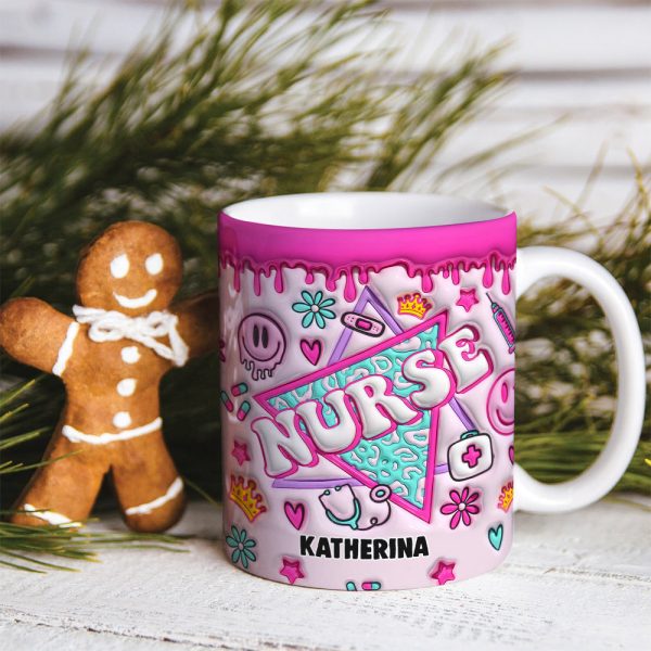 Gift For Nurse, Personalized Nurse Daily Routine Coffee Mug