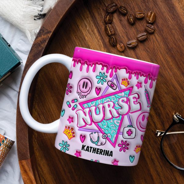 Gift For Nurse, Personalized Nurse Daily Routine Coffee Mug