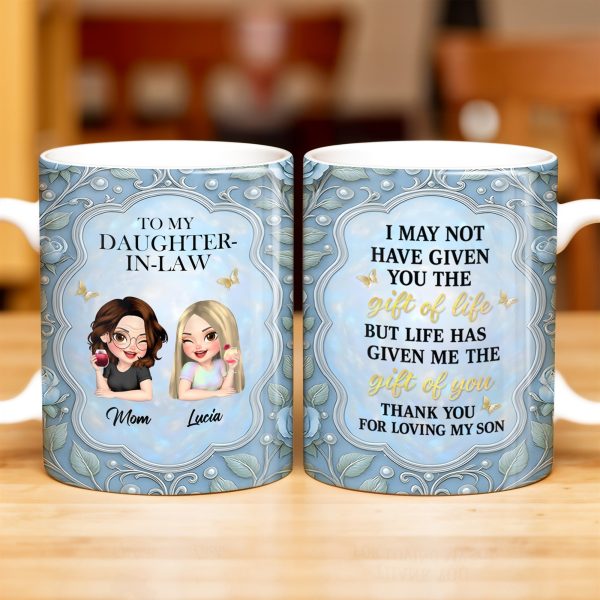 Gift Of You Thank You For Loving My Son Floral Elements - Personalized Custom Coffee Mug - DILA012_MG