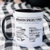 Gifts For Book Lover Coffee Mug Dragon Species Types 03HUHN120324