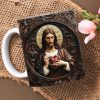 Gifts For Christian Coffee Mug Jesus Sacred Heart 05XQLU230125