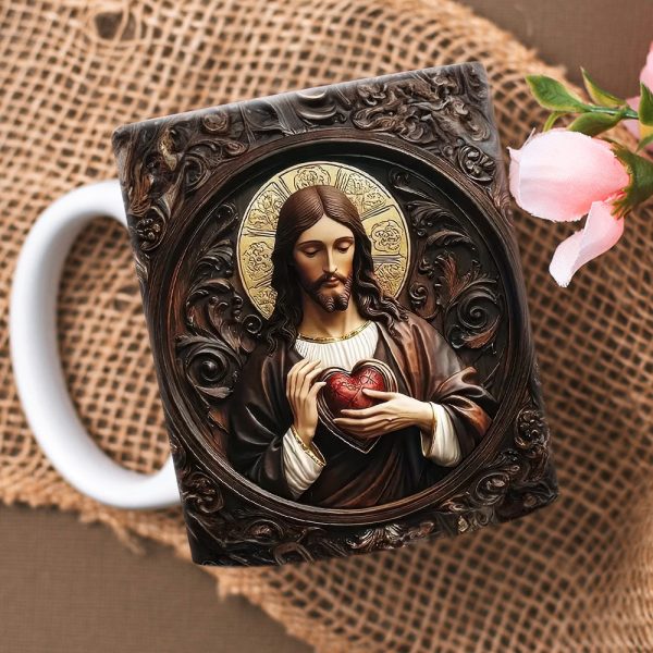 Gifts For Christian Coffee Mug Jesus Sacred Heart 05XQLU230125
