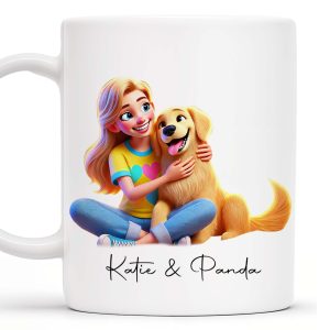 Girl and Her Dog, A Friendship That Warms The Heart - Personalized Custom Coffee Mug - PET028_MG