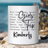 Girls Trip Words Personalized Mug, Besties Vacation Memories Gift with Custom Name
