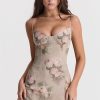 Glamorous Printed Sweetheart Summer Chiffon Mini Sundress - Floral