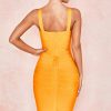 Glamorous Sleeveless Bodycon Bandage Mini Dress - Yellow
