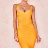 Glamorous Sleeveless Bodycon Bandage Mini Dress - Yellow